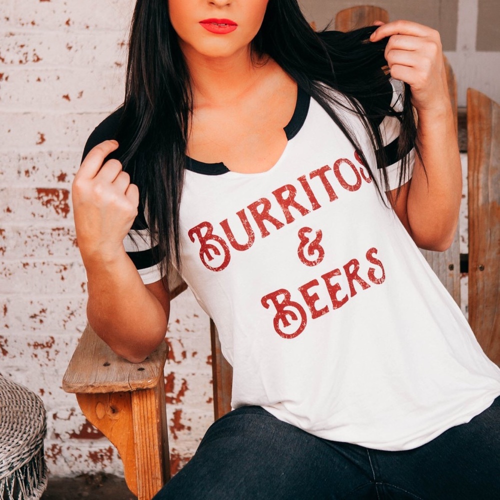 NWT Burritos & Beer Graphic Tee